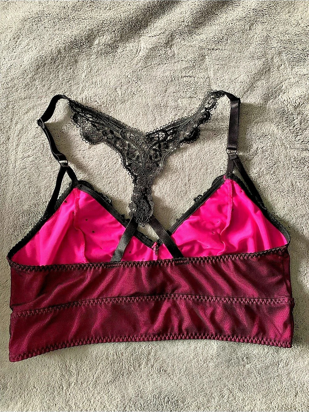 TORRID Lace Bra in Pink & Black Size 2